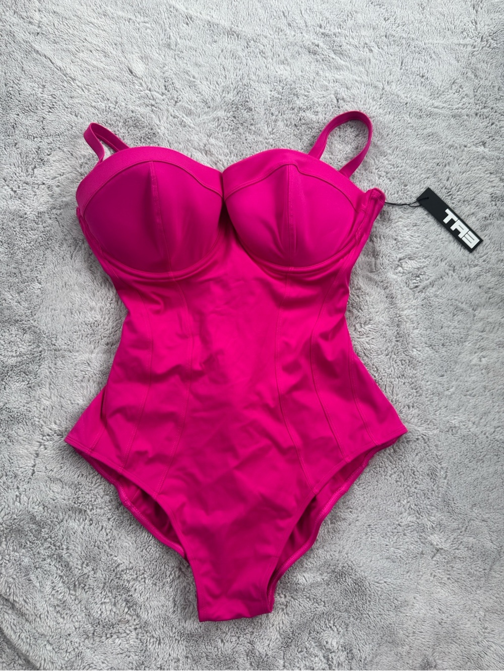 TA3 Pushy Snatched Waist Corset Back Swimsuit Pink XL Short